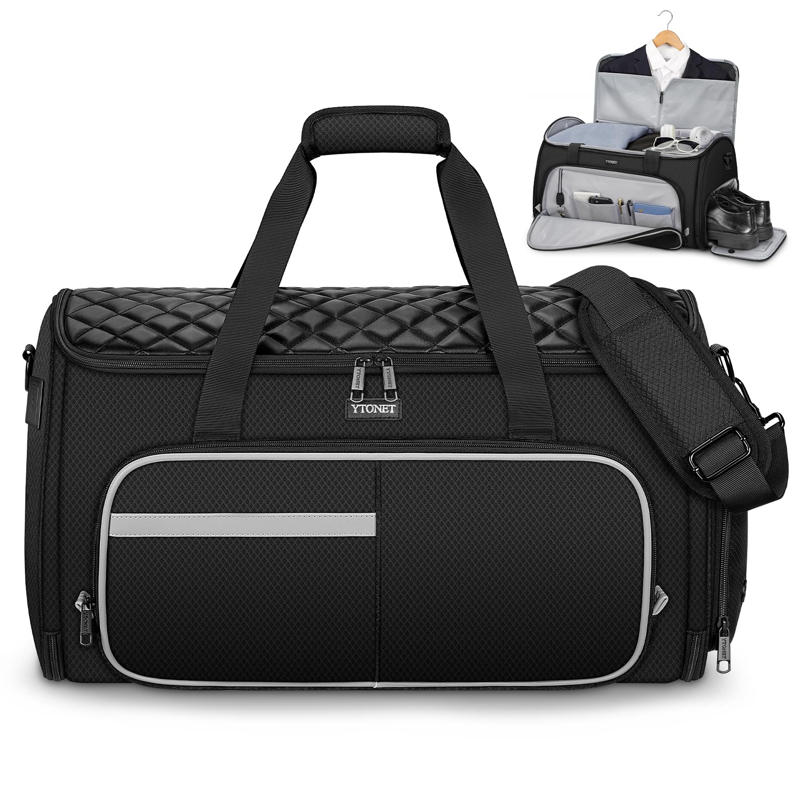 Ytonet Convertible Garment Bags for Travel 50L Carry on Garment Duffle Bag for Men Women 3 in 1
