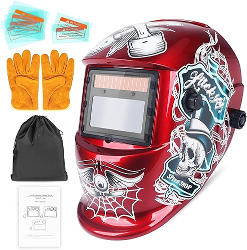 Máscara de oscurecimiento automático con casco de color real de soldadura con rango de sombra ajustable 49-13 para campana de soldadura TIG MIG ARC..