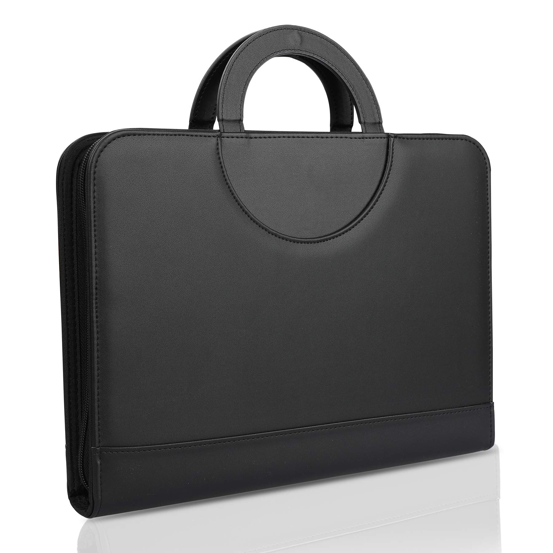 Conference Folder A4 Zipped Handle, 2layers Large Pocket PU