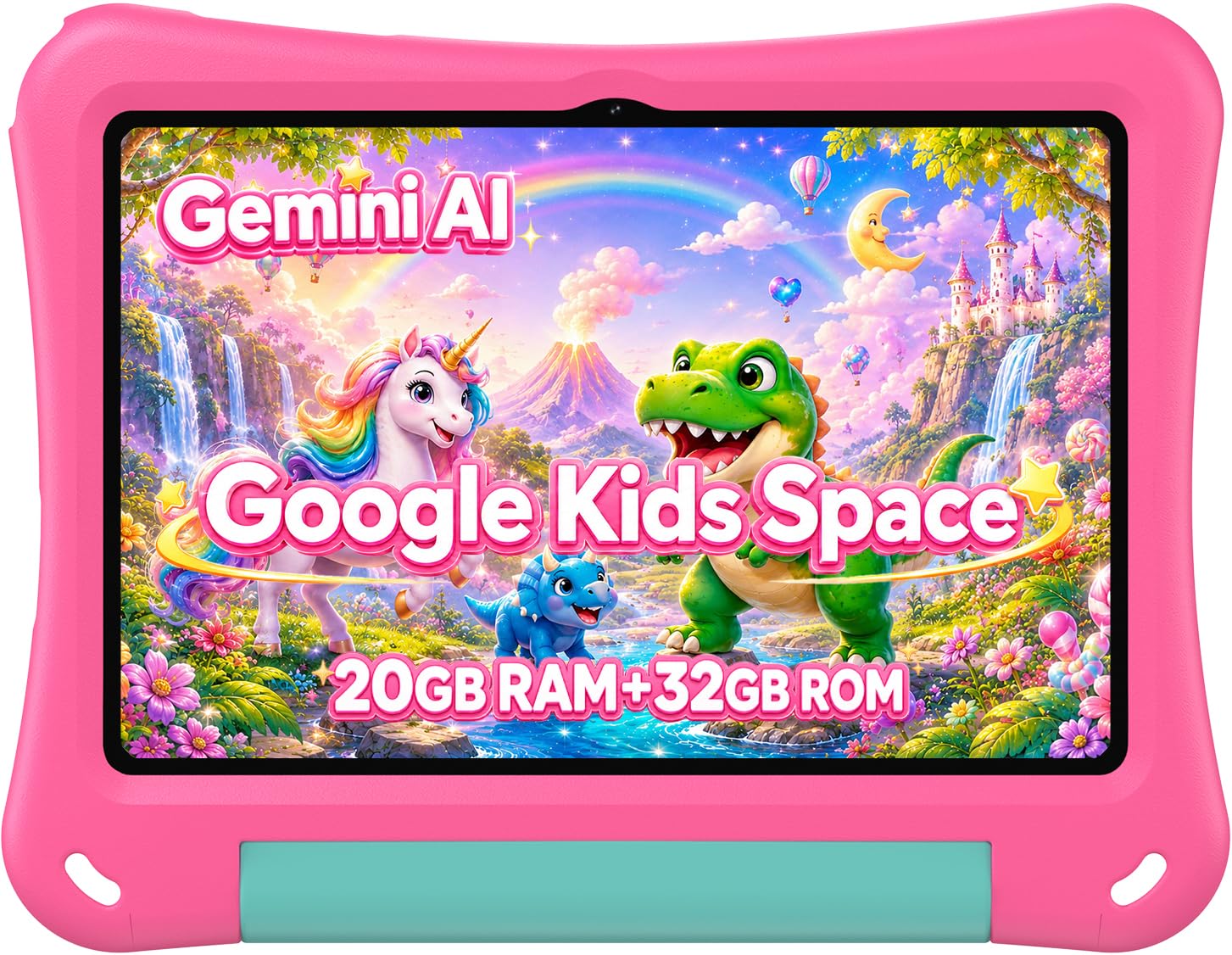SVITOO Kids Tablet 10 Inch, Android 16 Parental Controls, Pink Unicorn Case