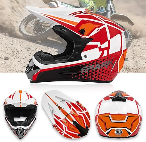 Miniatura 2 de Casco de motocross juvenil, cascos de bicicleta de tierra para niños, cascos de motocicleta todoterreno para bicicleta de montaña BMX MX ATV con