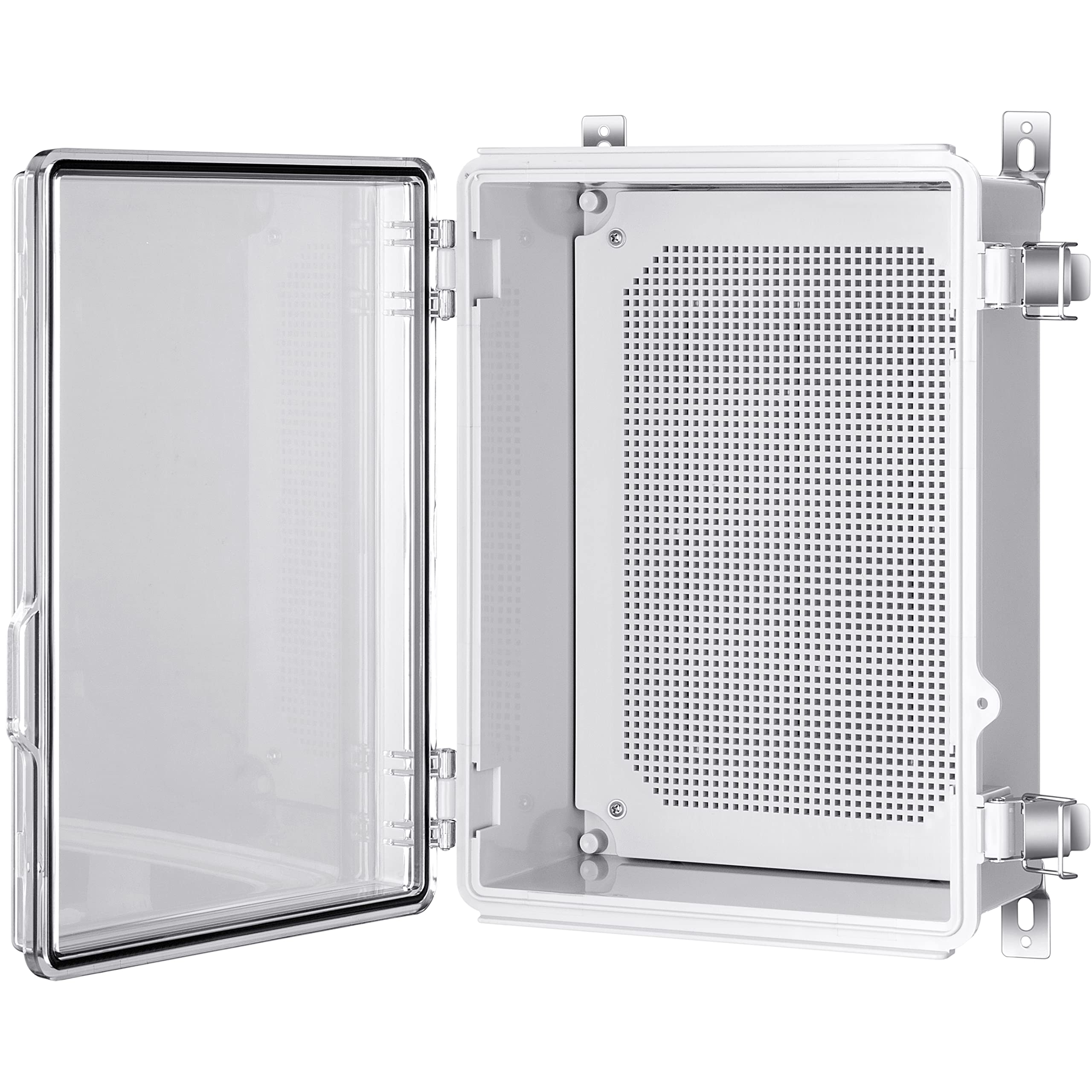 Gratury Junction Box, IP67 Waterproof Plastic Enclosure for Electrical Project, Hinged Grey Cover, Includes Mounting Plate and Wall Bracket — Amazon image 7