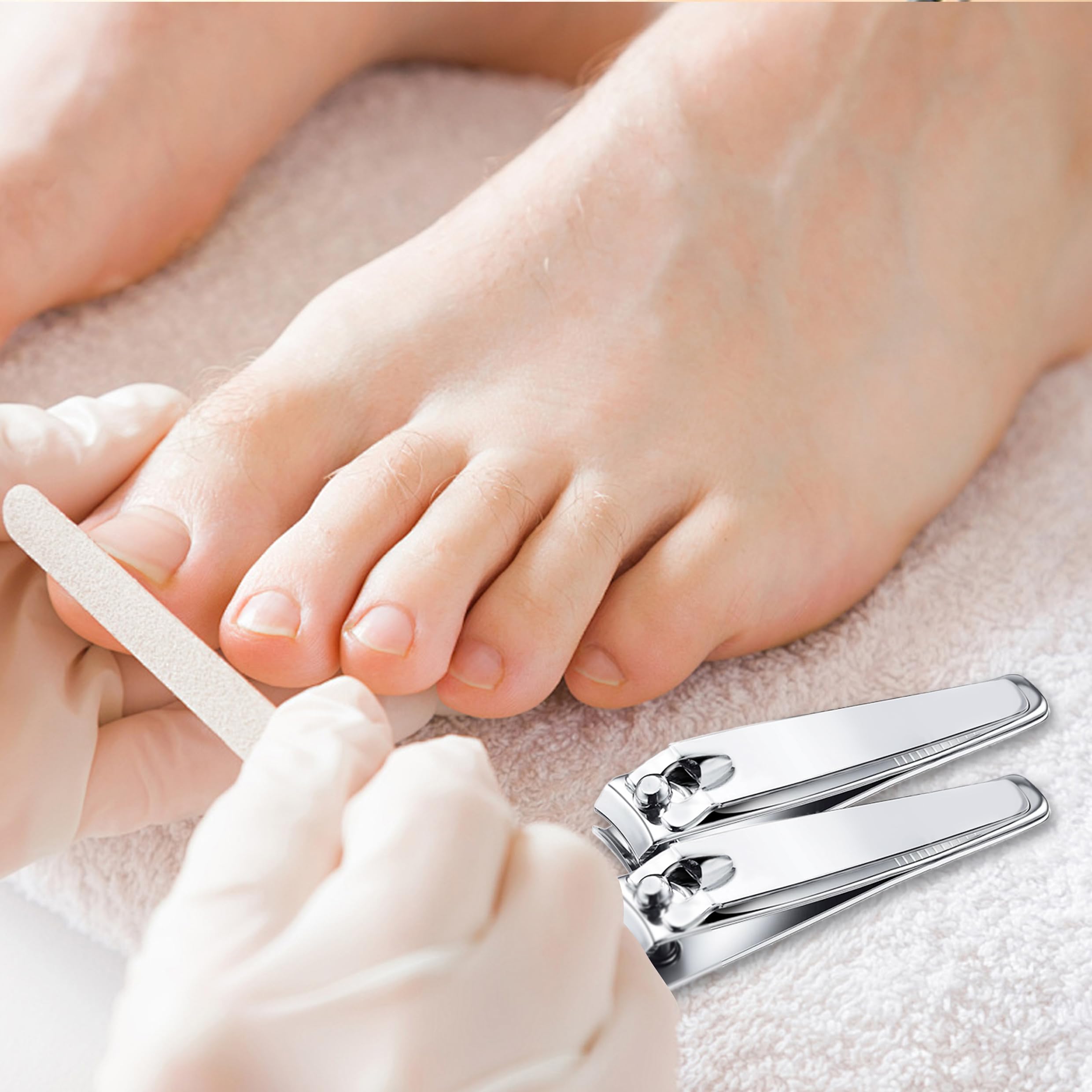 Paquete de 20 cortaúñas rectos a granel, cortaúñas de punta afilada, cortaúñas de uñas y pies a granel, suministros de uñas, herramientas de manicura para mujeres, hombres, adultos, cuidado sin hogar