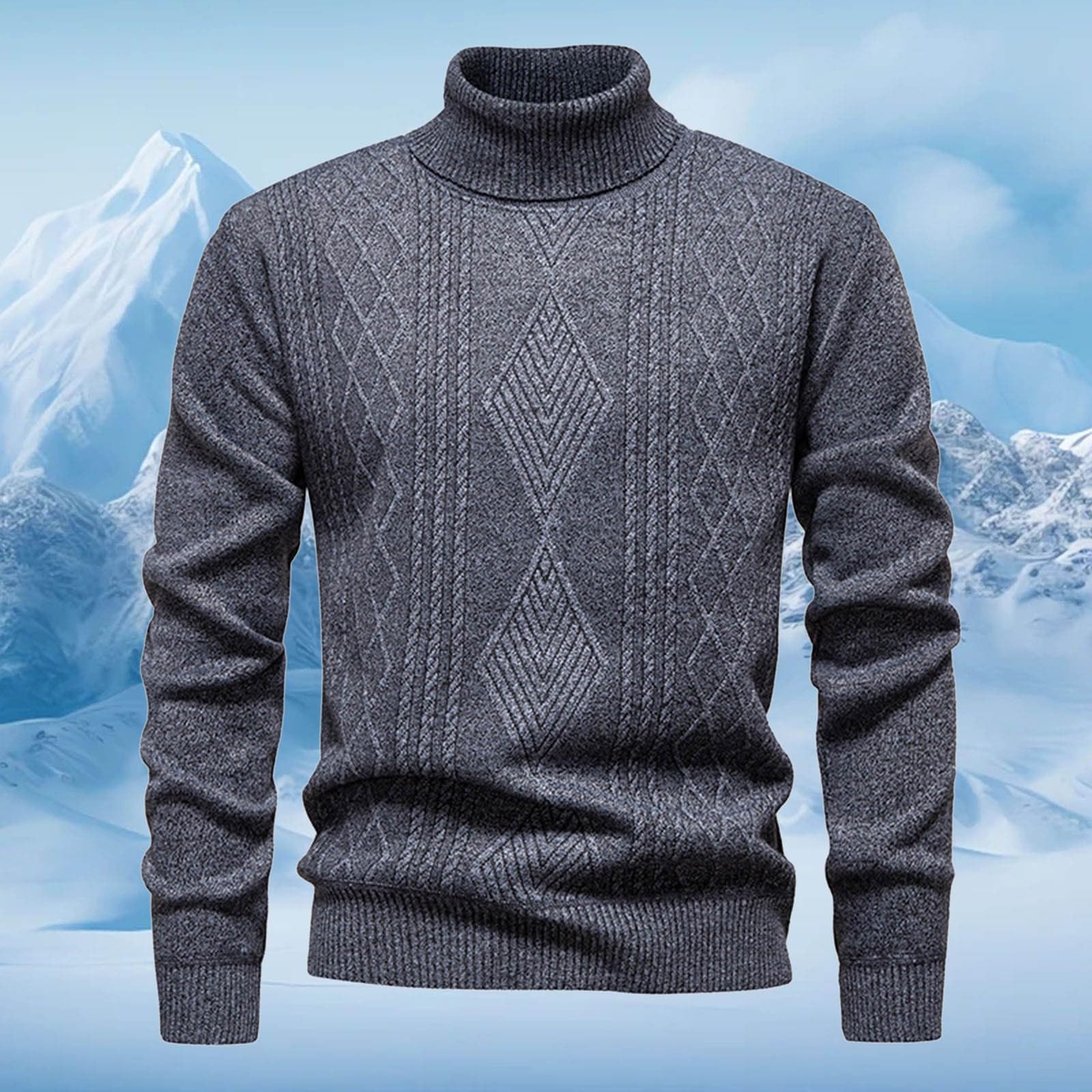 Suéter de Cuello Alto con Forro Polar cálido, Jersey de Punto Suave, Ropa Interior térmica Informal de Invierno para Clima frío.