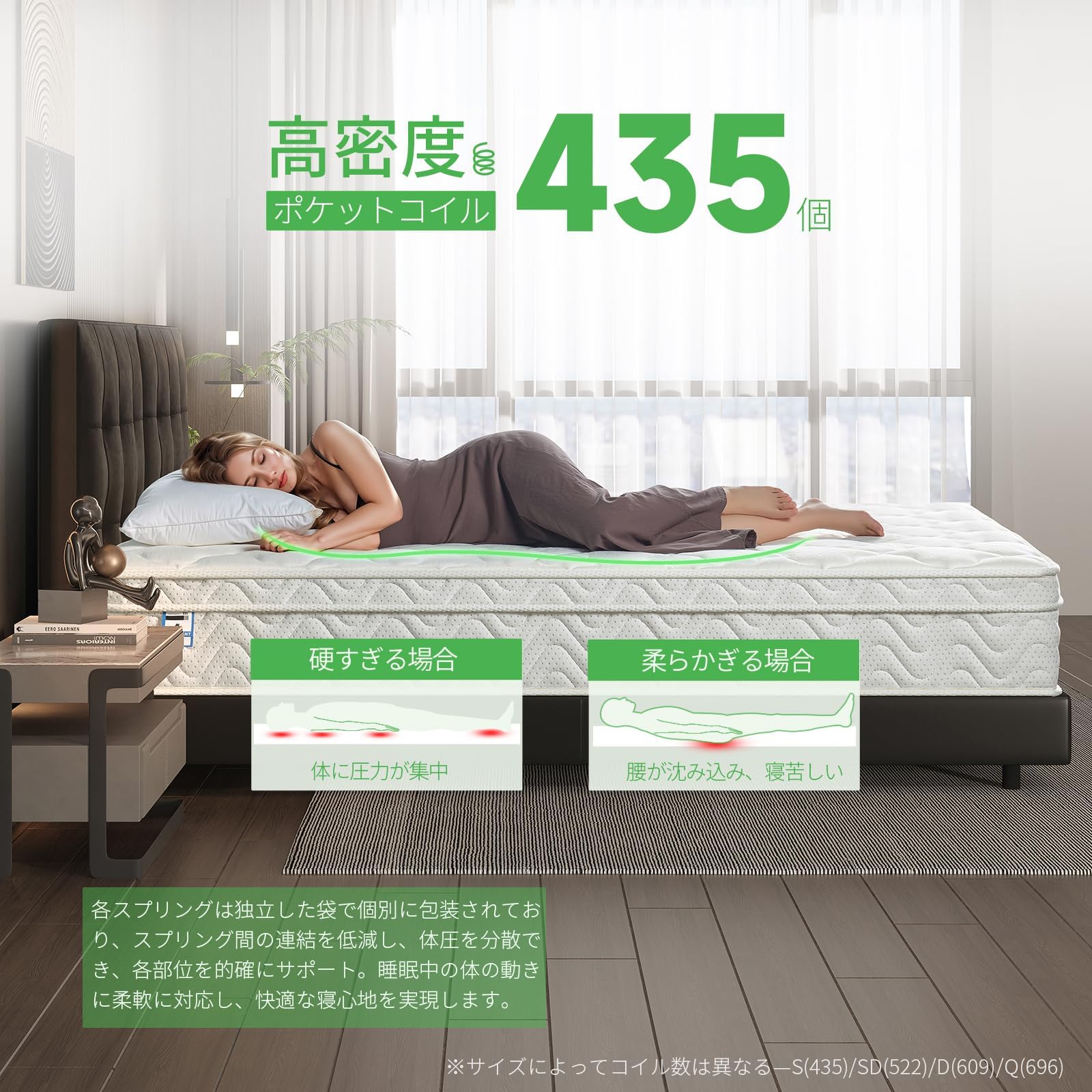 Amazon.co.jp: Z-HOM シングル 極厚26cm高反発マットレス ベッド