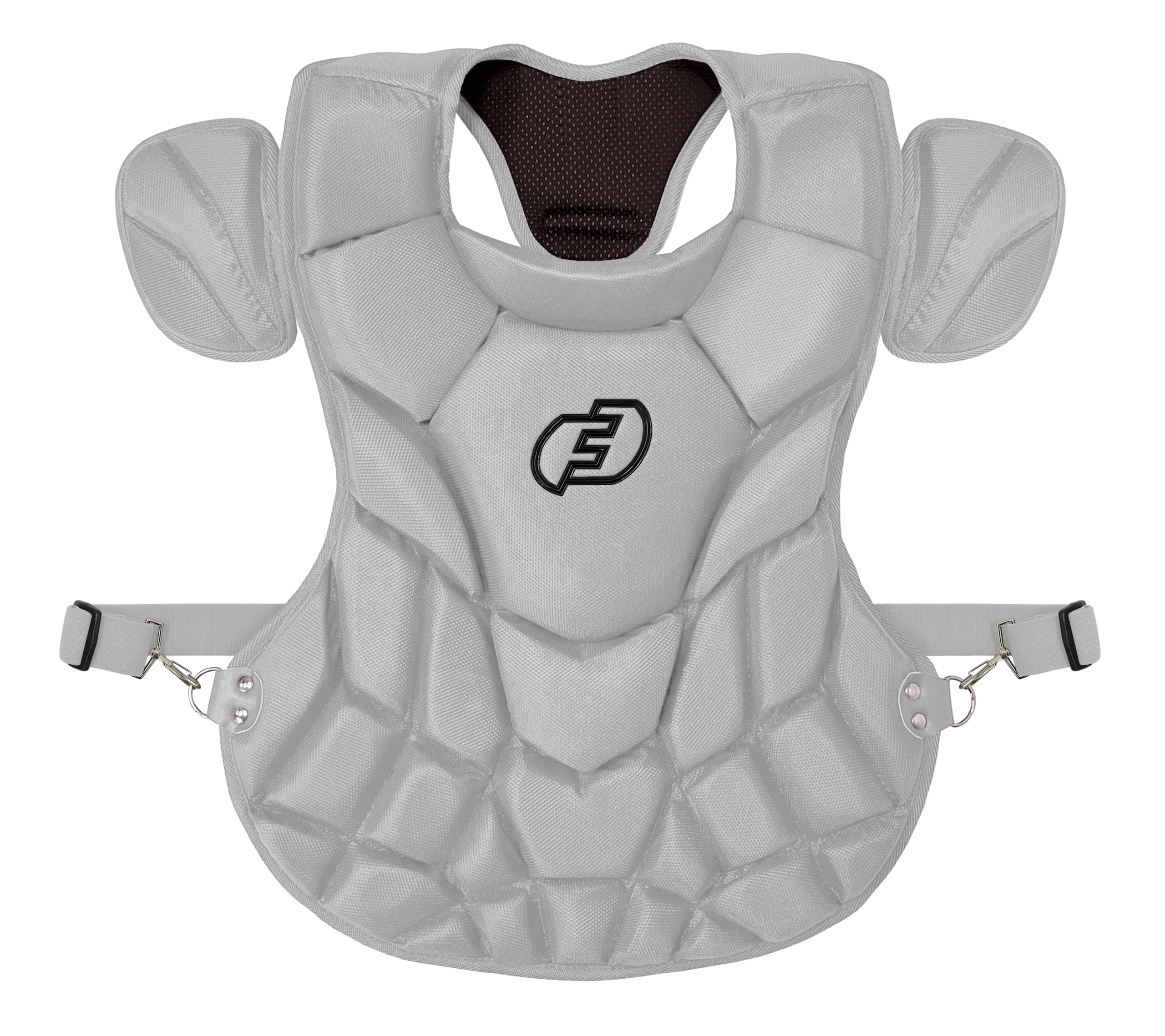 Force3 Pro Gear Solid State Catcher Chest Protector with Dupont Kevlar | SEI Certified to Meet NOCSAE Standard (Intermediate, Gray)