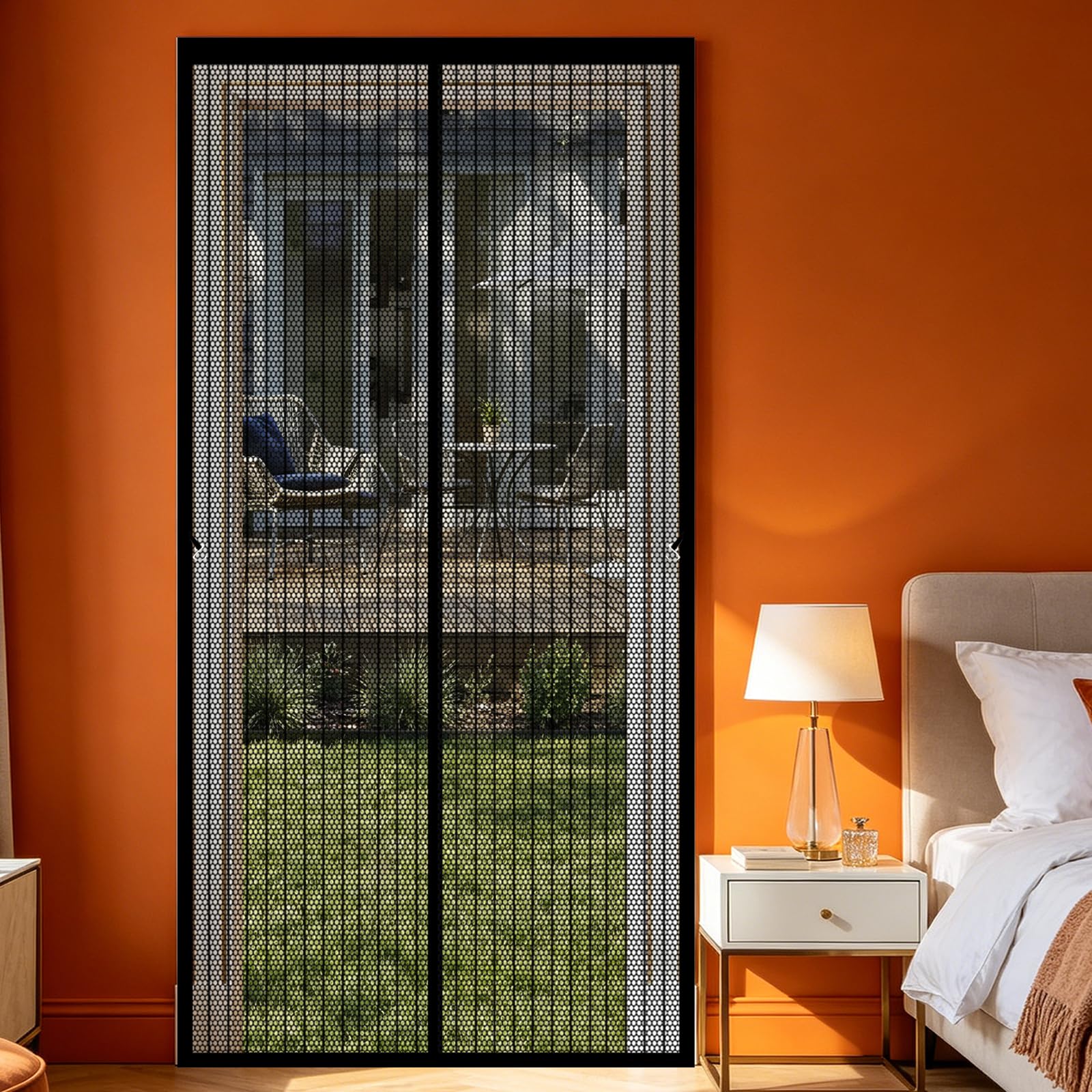 Lijiao Black Magnetic Fly Screen Door 130 X 195 Cm Keep Bugs Out Lets Fresh Air In, With Powerful Magnets And Full Frame Hook&Loop, No Gap, Fly Curtains For Doors, Insect Door Screen Kid And Pet Friendly,