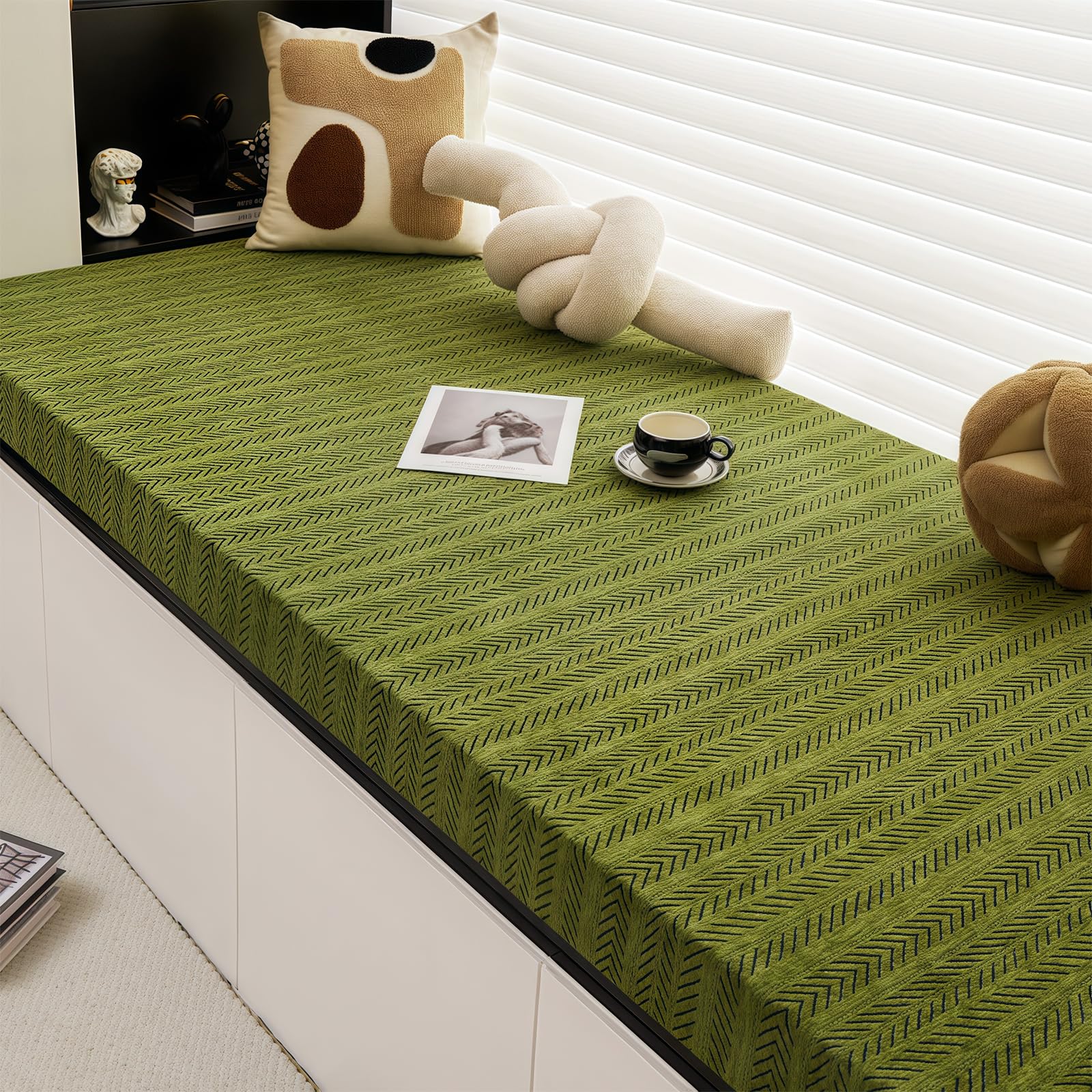 HTRCIH Custom Size Cost-Effective Bench Cushions for Indoor Furniture, Custom Color/Thickness Window Seat Cushions Indoor, 75 D High Density Foam