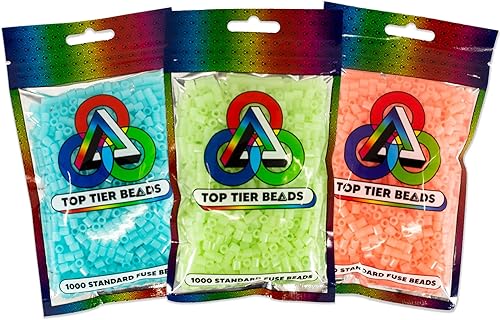 Paquete de 3 cuentas de fusibles de nivel superior, azul brillante, verde brillante y naranja brillante, paquete de cuentas de fusibles estándar de