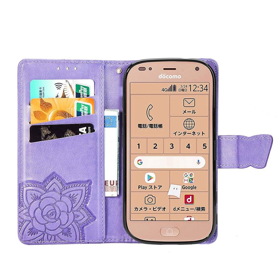 使用回数少なめ　F42-A　手帳ケース付 Amazon.co.jp: らくらくスマートフォン F-42A / らくらく