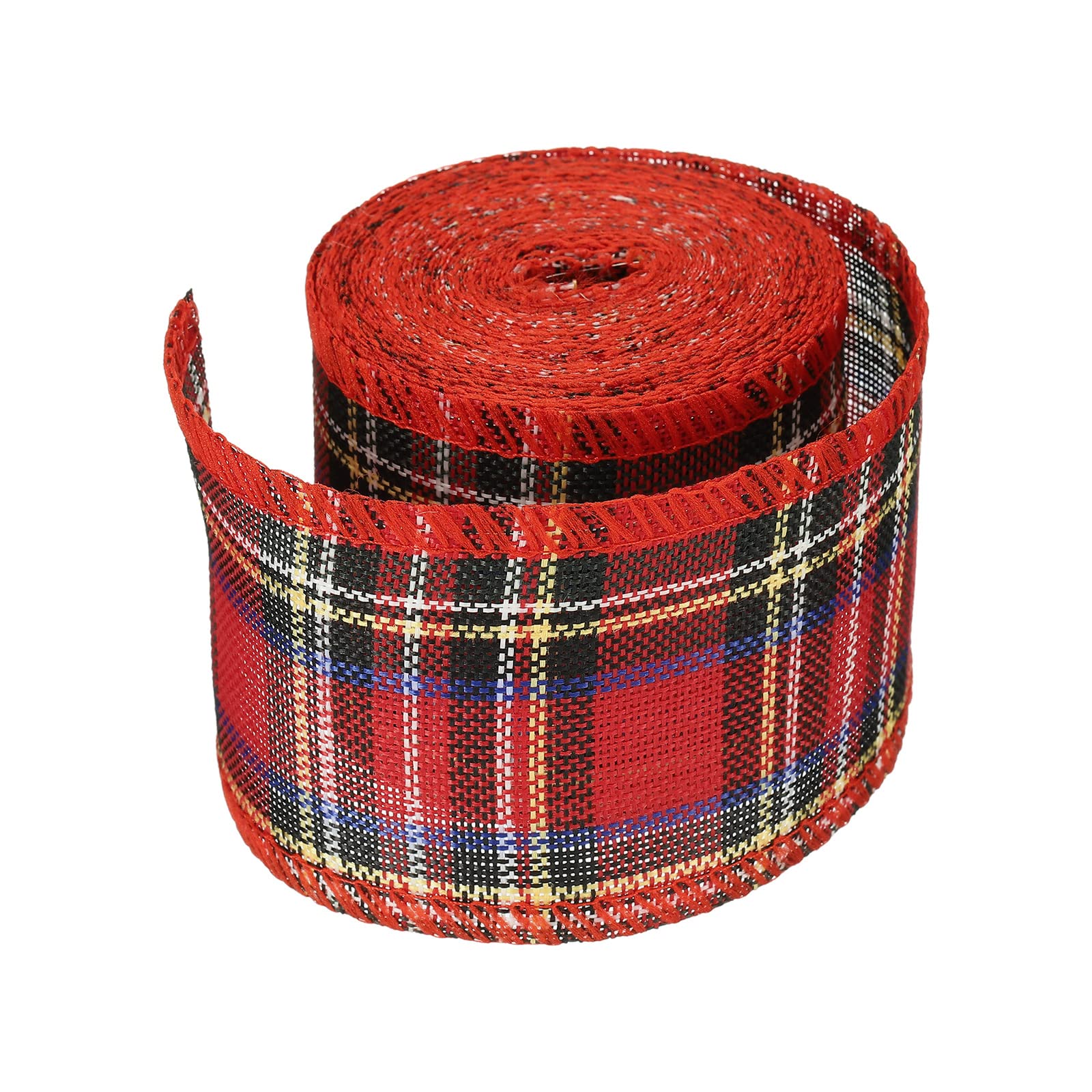 PATIKIL 2.36 Inch Wide 6.56 Yards Polyester Gingham Ribbon Wired Edge Ribbon - Image 3