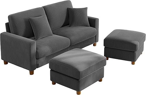 Miniatura 15 de Kidirect Sofá de Pana de 70 Pulgadas, Sofá Montaje Sin Herramientas, Sofás Cómodos para Sala de Estar Asientos Más Profundos de 21 Pulgadas, Sofás