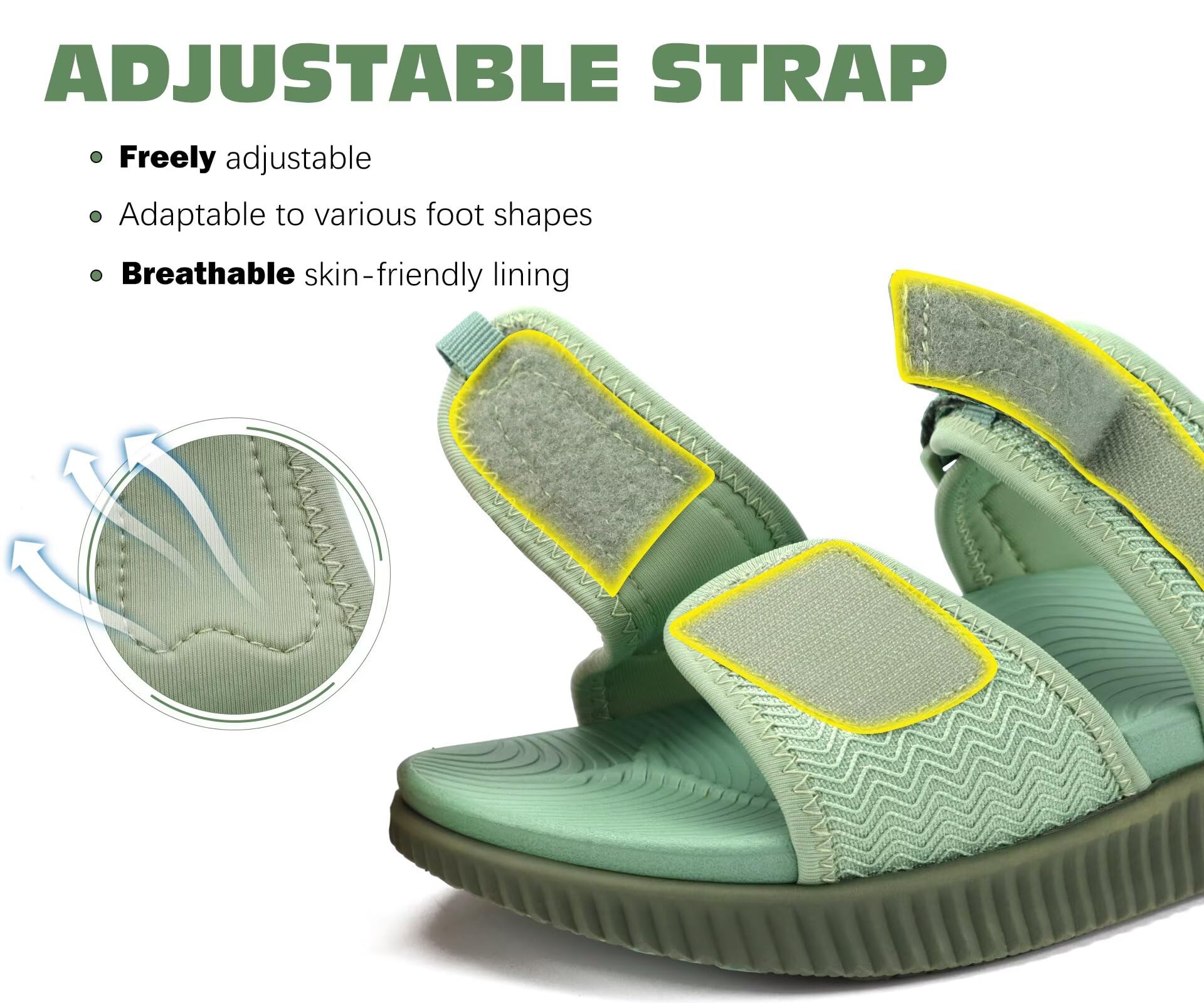 KuaiLu Womens Fashion Orthotic Slides Ladies Athletic Thick Cushion Recovery Sandals Adjustable Strap Slip On Walking Sandles with Comfortable Plantar Fasciitis Arch Support