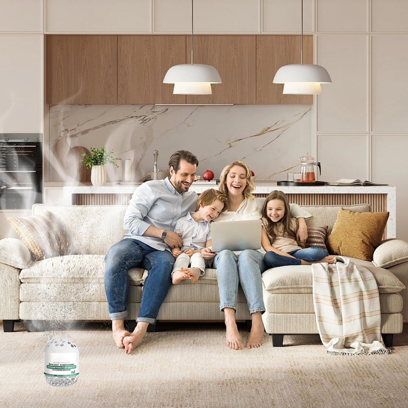 Paquete de 4 Caja Purificadora de Aire Multifuncional, Absorbente de Olores y Atrapapolvo para Interiores, Ambientador con Extractos de Plantas para Dormitorio, Salón, Coche