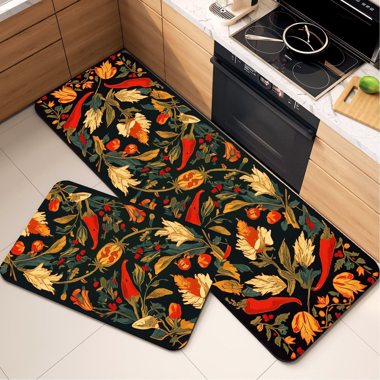 Alfombras de cocina lavables y antideslizantes juego de 2 piezas para pasillo comedor 45x140cm