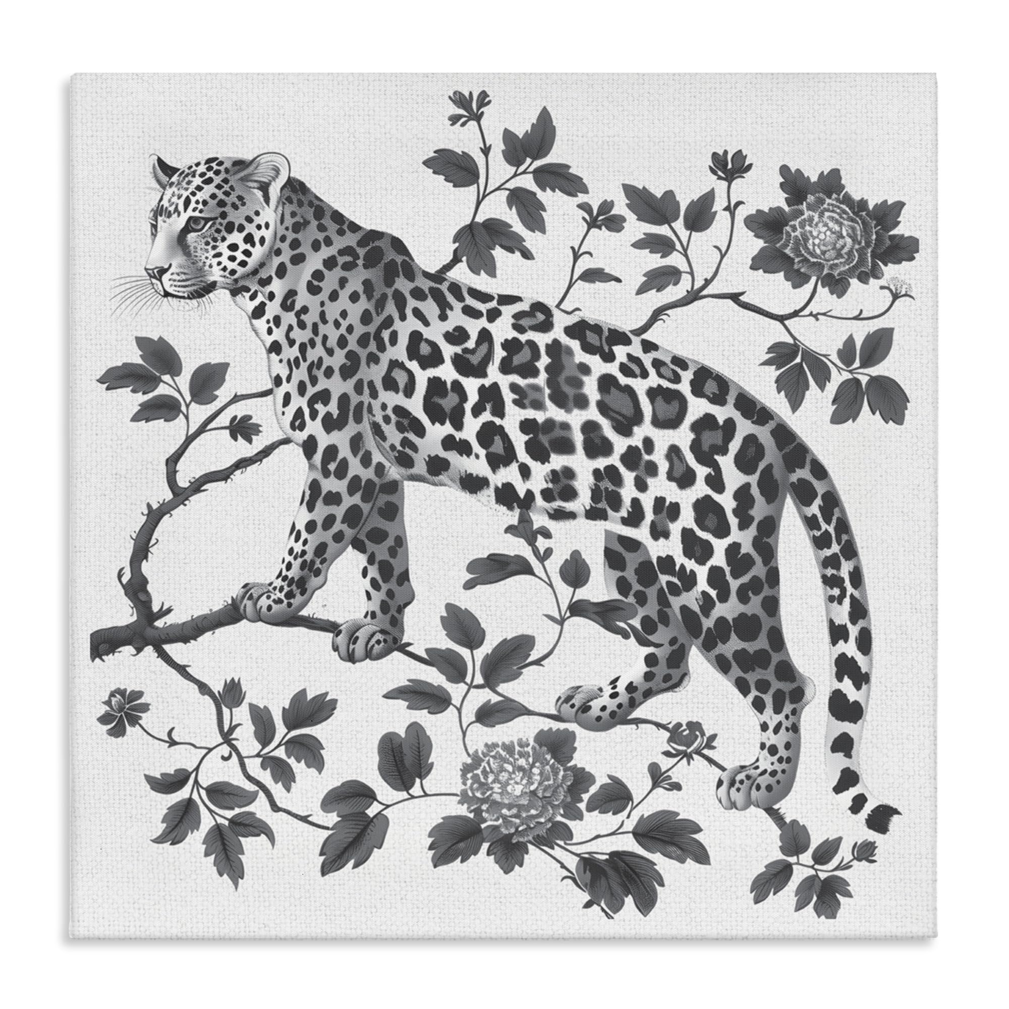 'Monochrome Detail Leopard'| Canvas Art
