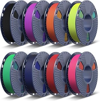 TECBEARS Matte PLA Dual Colors, 2kg Bundle, E2501, 0.25kg/Spool, 8 Packs | Matte pla dual color, Neatly Wound 3D Printer Filament, 0.02mm Accuracy, Fit for Most FDM 3D Printers