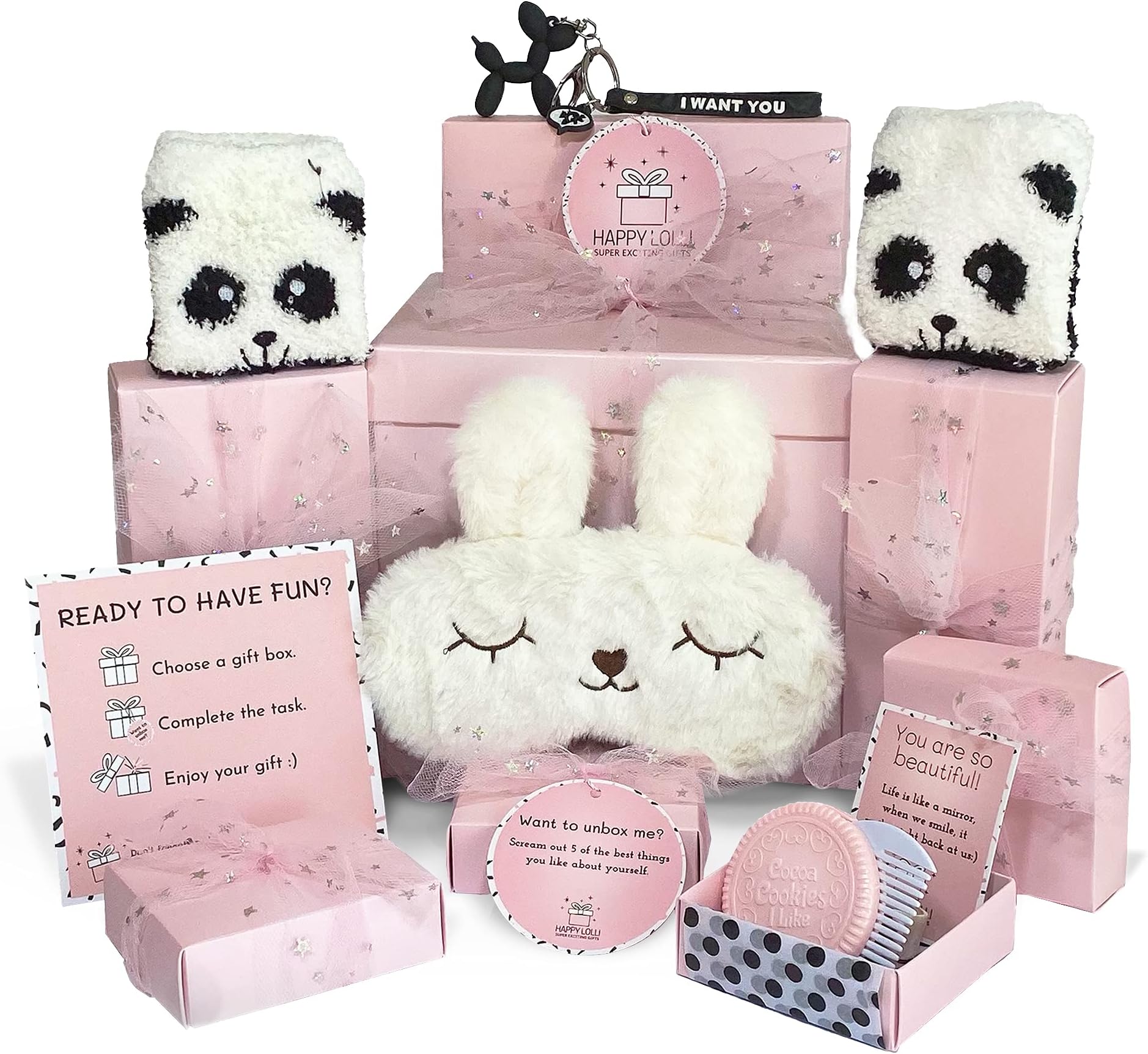 Happy Lolli Birthday Gift for Girls 8 Individually Wrapped Gifts in 1 with 8 Tasks to Motivate & Empower Girls - Ages 7-13