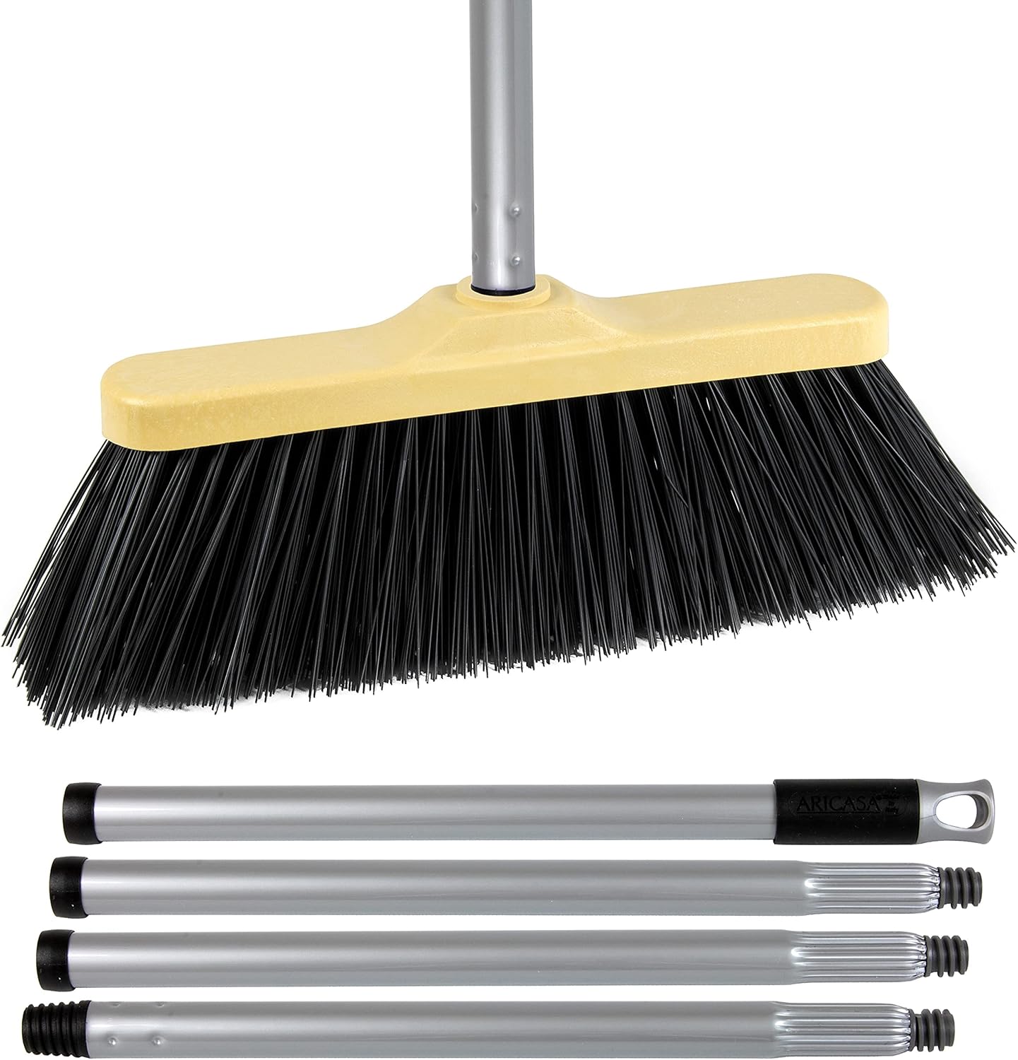 Aricasa Hygiene Products 2013YS Balai Incliné Avec Virole 60 Pour Usage Alimentaire - Jaune - Fibre Douce