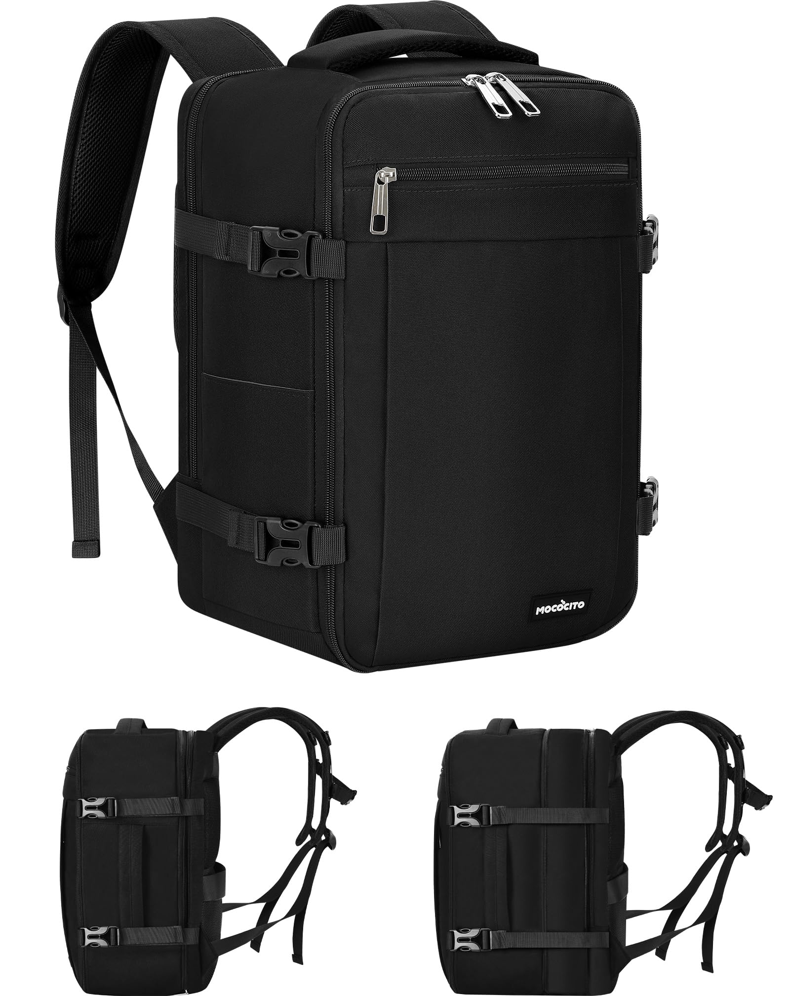 Zaino Ryanair 40x30x20,Zaino da Viaggio Espandibile 24-30L,Bagaglio a Mano per Wizz Air e Vueling,Zaino Cabina per Donna e Uomo, Adatto a Laptop da 15,6”per Ufficio,Scuola e Uso Quotidiano