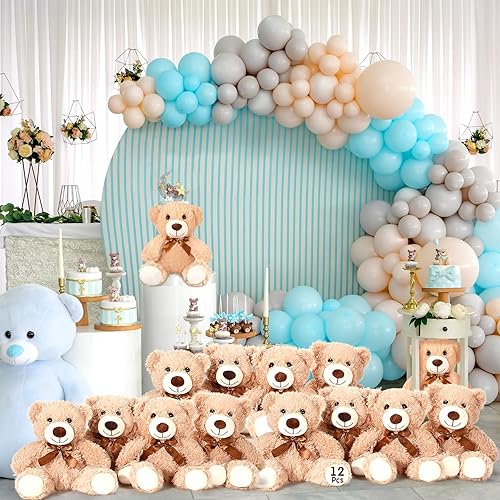 Miniatura 9 de 12 paquetes de osos de peluche de 14 pulgadas lindo oso de peluche de oso suave de peluche oso lanudo para baby shower revelación de género regalos