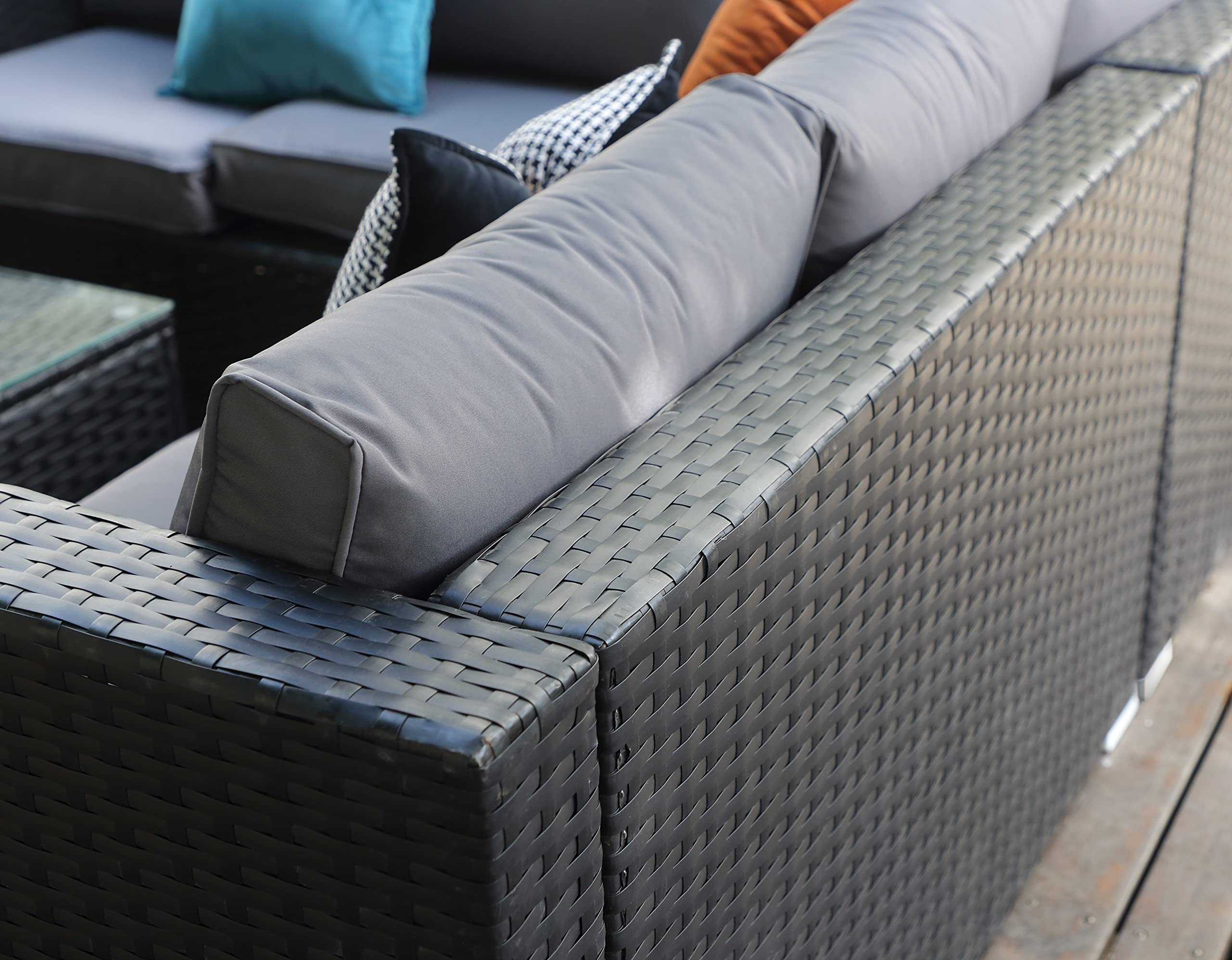 Ecosunny Rattan Garden Furniture Lily Seaters Corner Sofa 182cm