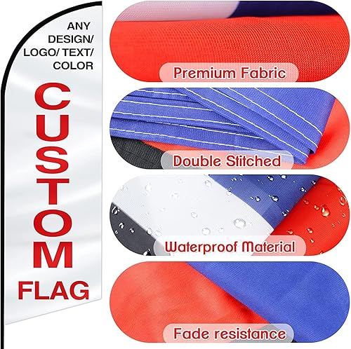 Miniatura 3 de Banderas de plumas publicitarias personalizadas para negocios al aire libre, texto con logotipo personalizado, bandera de swooper personalizada,