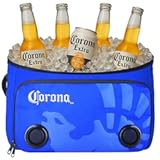 Corona Insulated Cooler with Speakers – Holds 36 Cans, Modern Floating Design, Super Portable Travel Bag, Durable Bluetooth Speaker for Parties, Festivals, Boats, Beaches