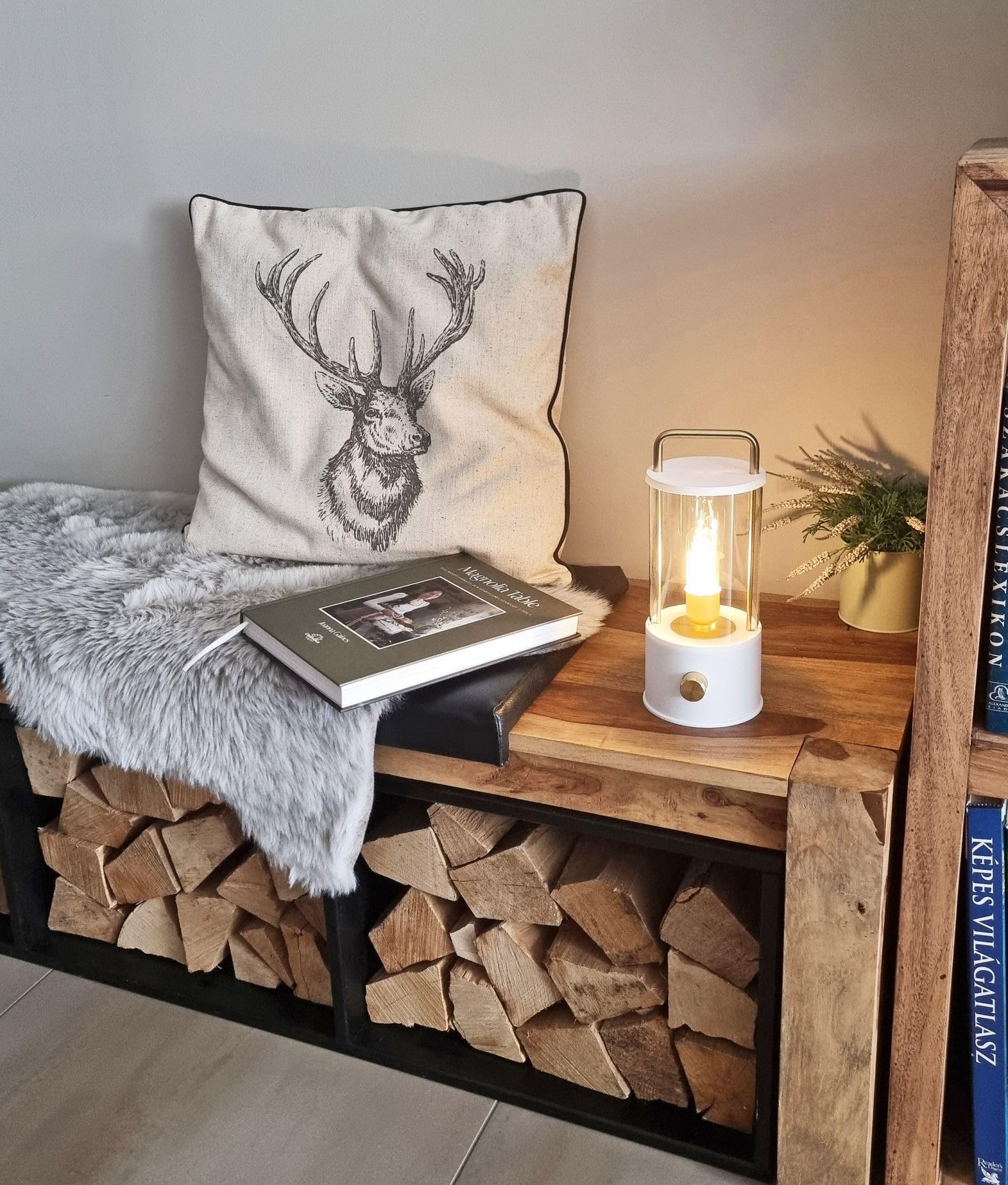 Coen Bakker Lampada da tavolo a LED dimmerabile, IP44, con USB, luce bianca calda, per interni ed esterni, 15 x 11 cm, colore: Bianco