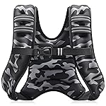 ZELUS Weighted Vest, 6lb/8lb/12lb/16lb/20lb/25lb/30lb Weight Vest for Men Women with Storage Pocket Reflective Strips for Workout Strength Training Running Muscle Building, Black Camo (8 lb)