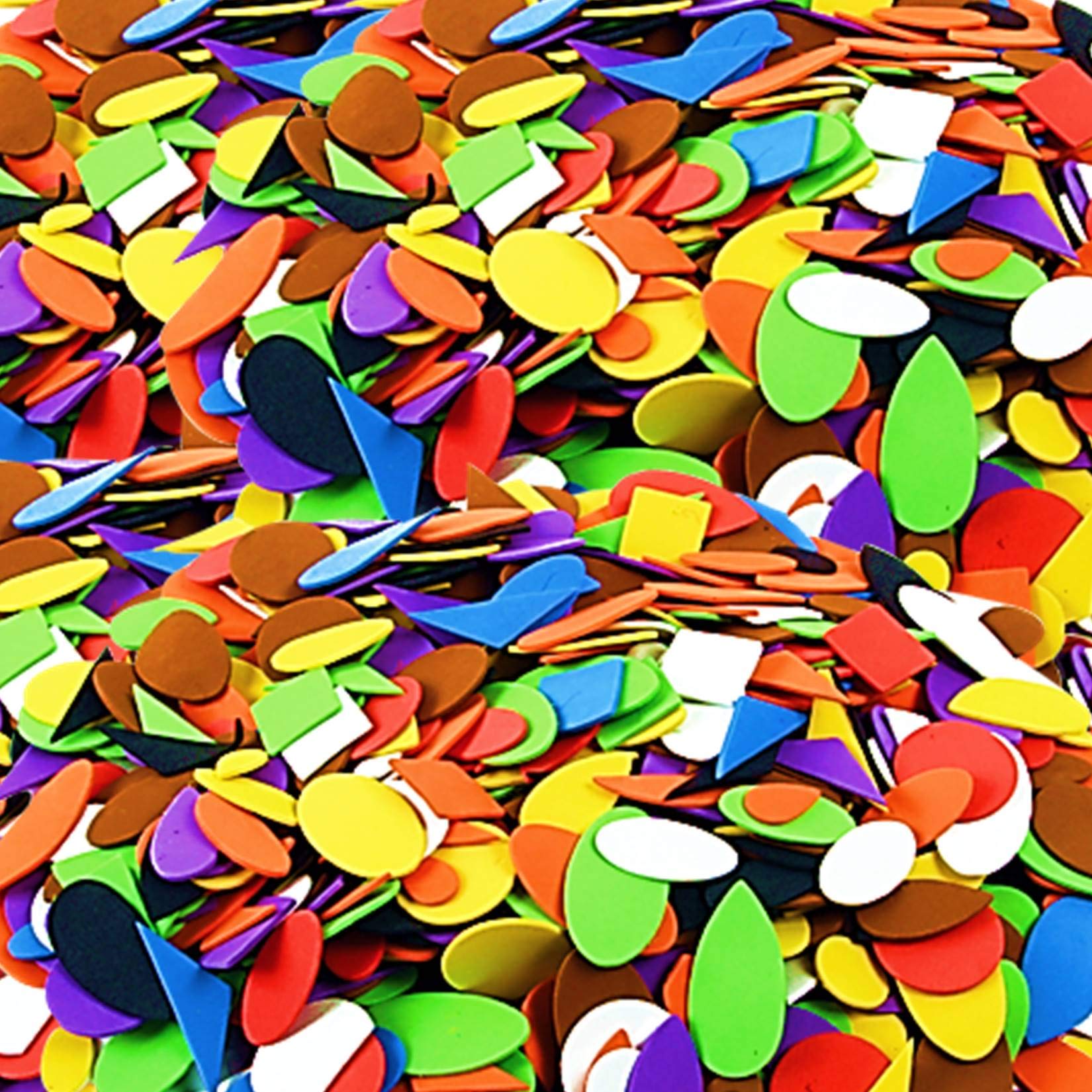 Craft Foam Self Adhesive 200 pcs Assorted Colours and Shapes by Amazing Arts and Crafts