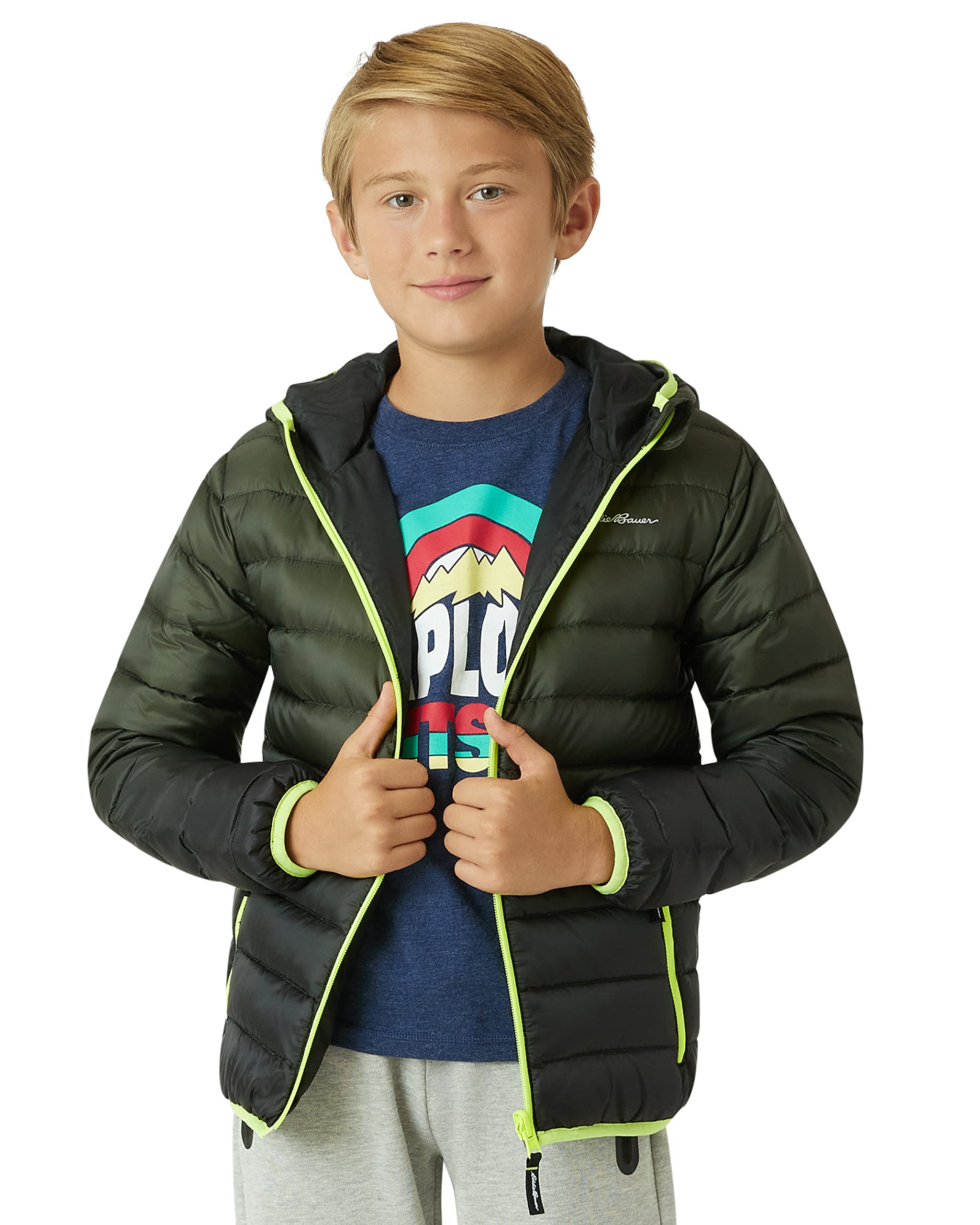 Eddie Bauer Kids' Reversible Jacket - Weather Resistant Quilted Down Coat for Boys and Girls (3-20)
