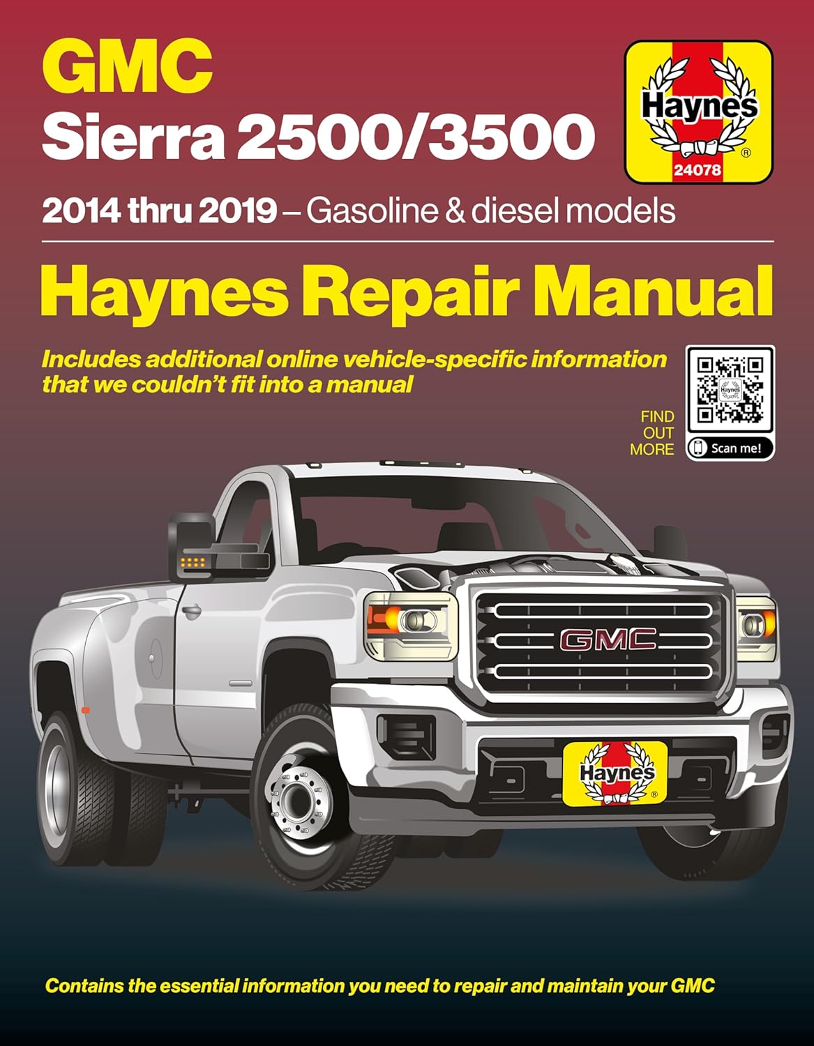 Haynes Compatible for GMC Sierra 2500/3500 (2014–2019) Repair Manual: Covers 6.0L LC8, 6.0L L96 Gas & 6.6L LML/L5P Diesel Engines – Maintenance, Wiring, Troubleshooting & Step-by-Step DIY Repairs