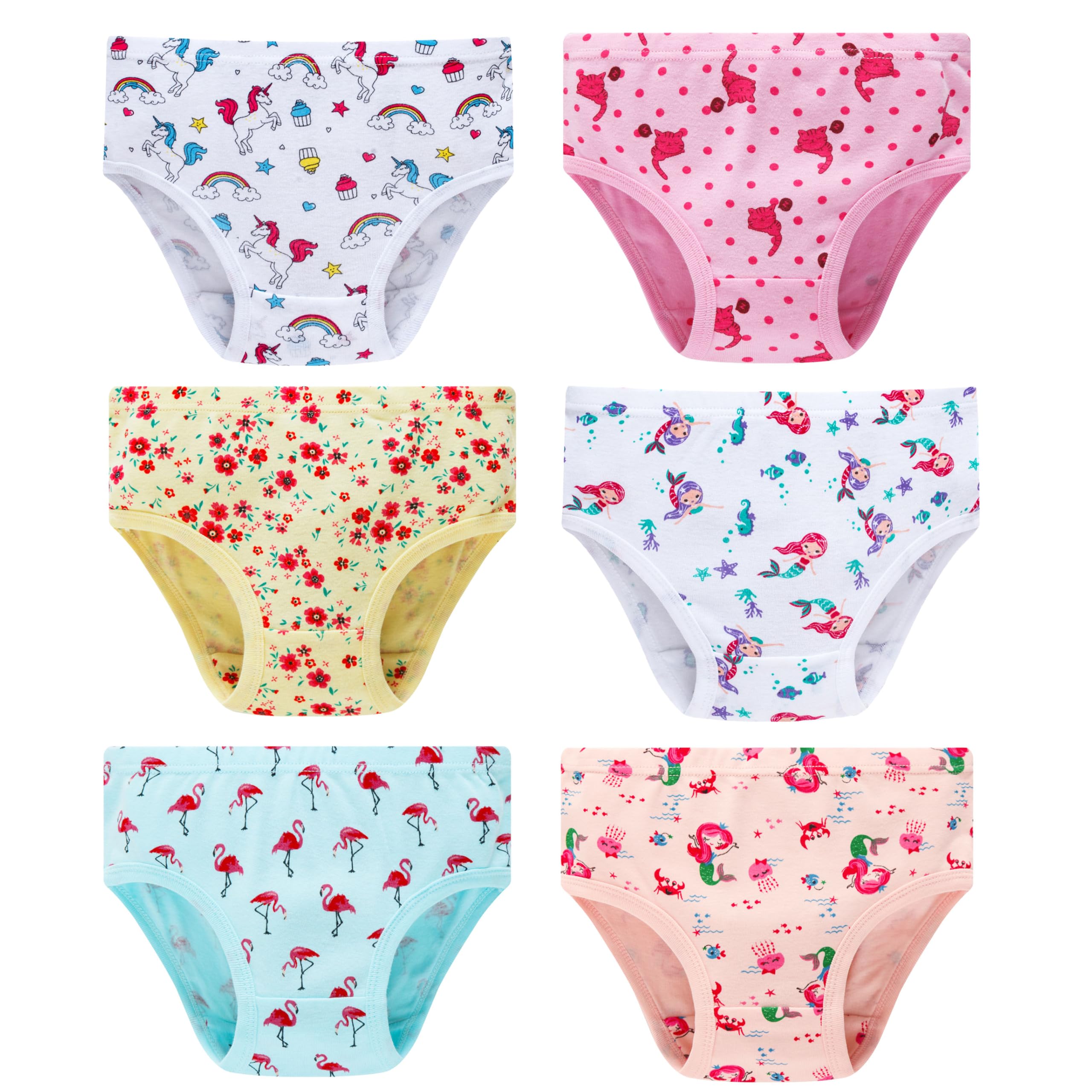 Cadidi Dinos Little Girls Soft Cotton Underwear Kids Breathable Comfort Panty Briefs Toddler Undies