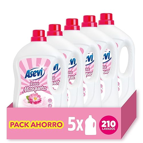 Detergente Líquido para Lavadora Rosa Mosqueta - Detergente para Ropa Blanca y de Color con Fórmula Concentrada - Jabón de Rosa Mosqueta para una Ropa Limpia y Suave - Pack 5-210 Lavados