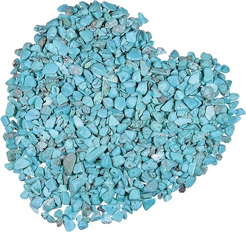 Cheungshing Liaght Howlita azul turquesa de forma irregular pequeña piedra de cristal, chips decorativos de cuarzo triturado para la curación de la