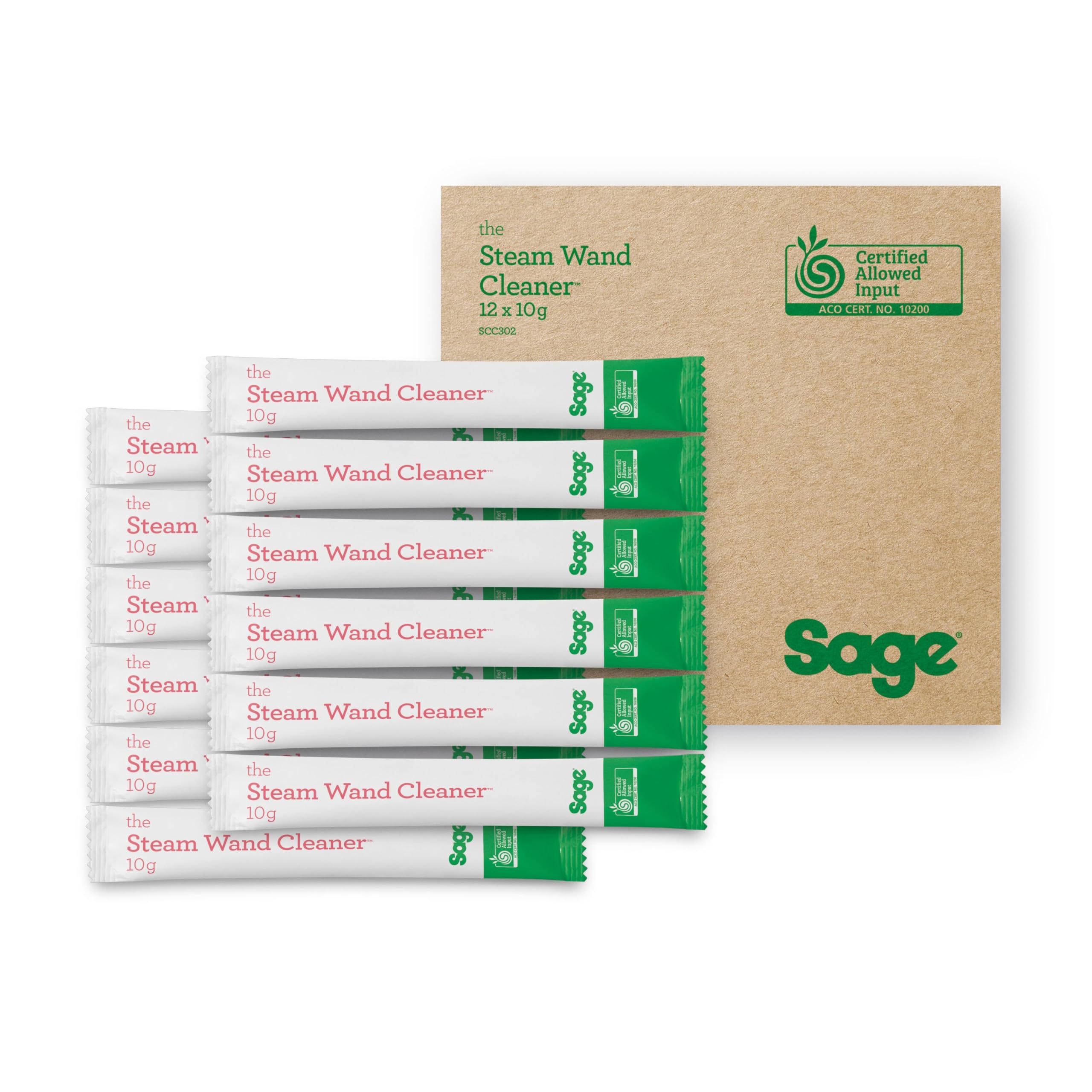 Sage - Steam Wand Cleaner for Sage Coffee Machine Milk Frothers, 12 Powder Sachets