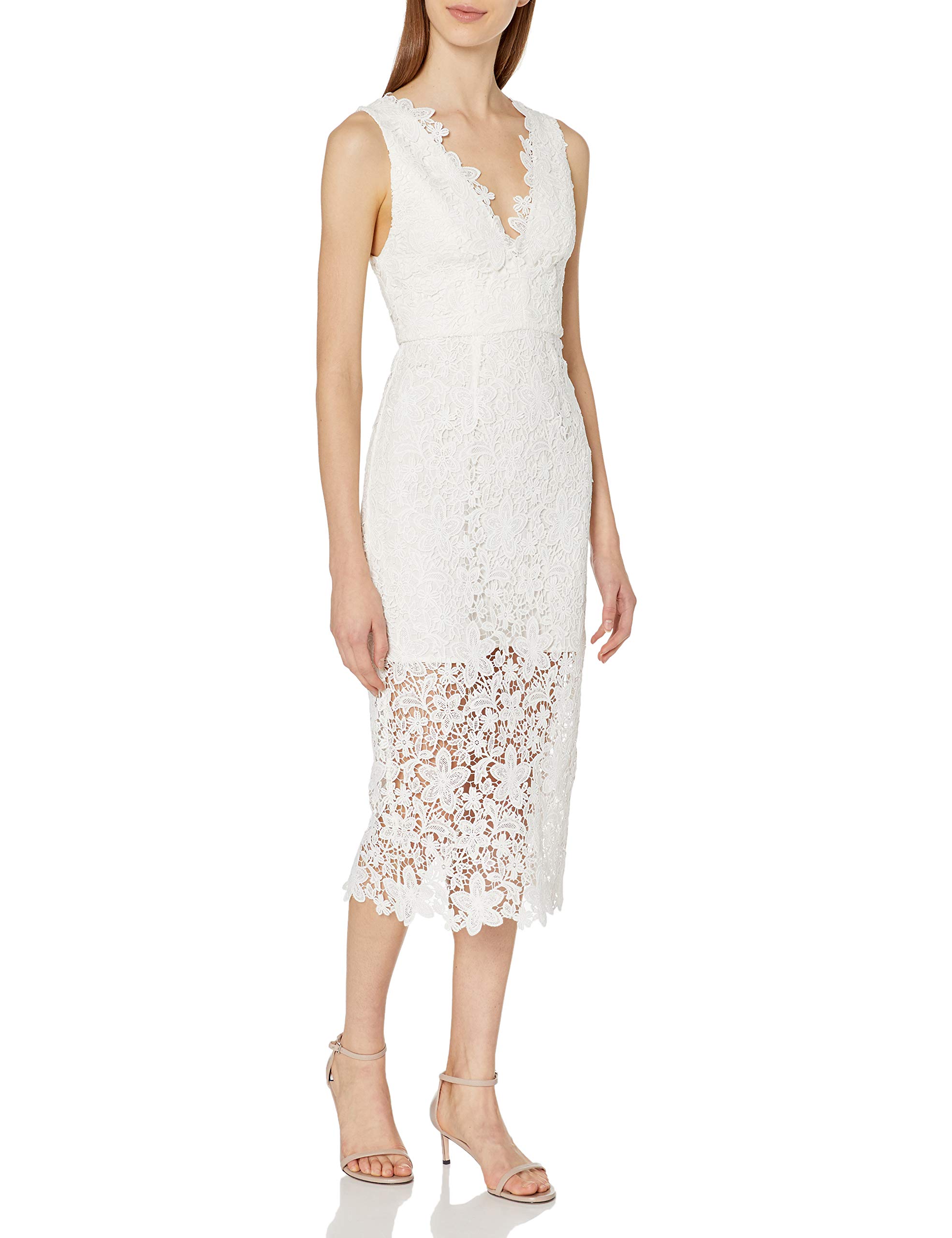 Jill Jill Stuart Womens Lace Deep V Mid Length Dress | Desertcart Brunei