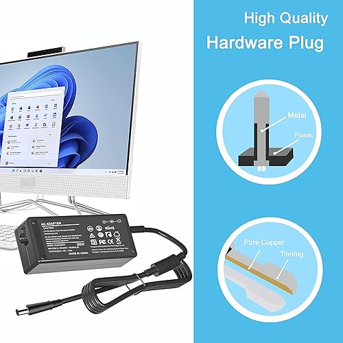 Miniatura 6 de Cable de alimentación adaptador de CA de 90 W 65 W para escritorio HP todo en uno de 22 pulgadas, 24 pulgadas, 24-DD 24-DF 24-DP 24-CB 22-DD