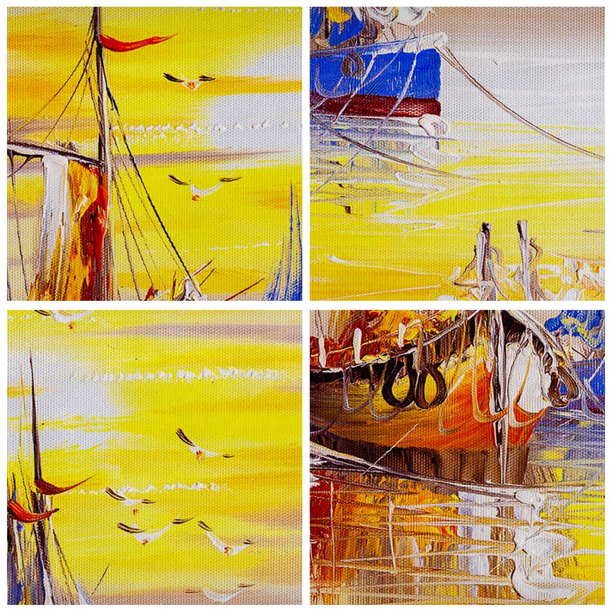 Tableau Sur Toile Nautique Voiliers Bord De Mer 100x70cm - Décoration Murale Moderne Salon Chambre