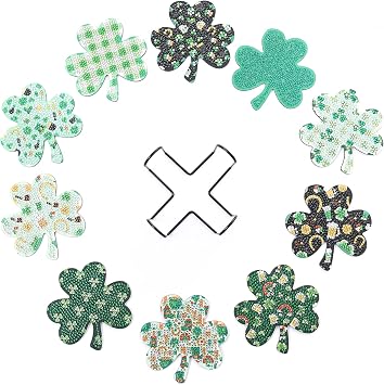 CHAOFAN 10 Pack 5D DIY Diamonds Grasses Shape Painting Coasters Kits with Holder, Drink Cup Mat Non-Slip Table Placemat for Kids Adult Home Dining Decor Supplies