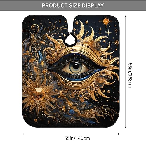 Miniatura 3 de Mystical Eyes magic Sacred geometry golden Barber Cape for Men Professional Hairdressing Cutting Salon Cape Hair Styling Cape