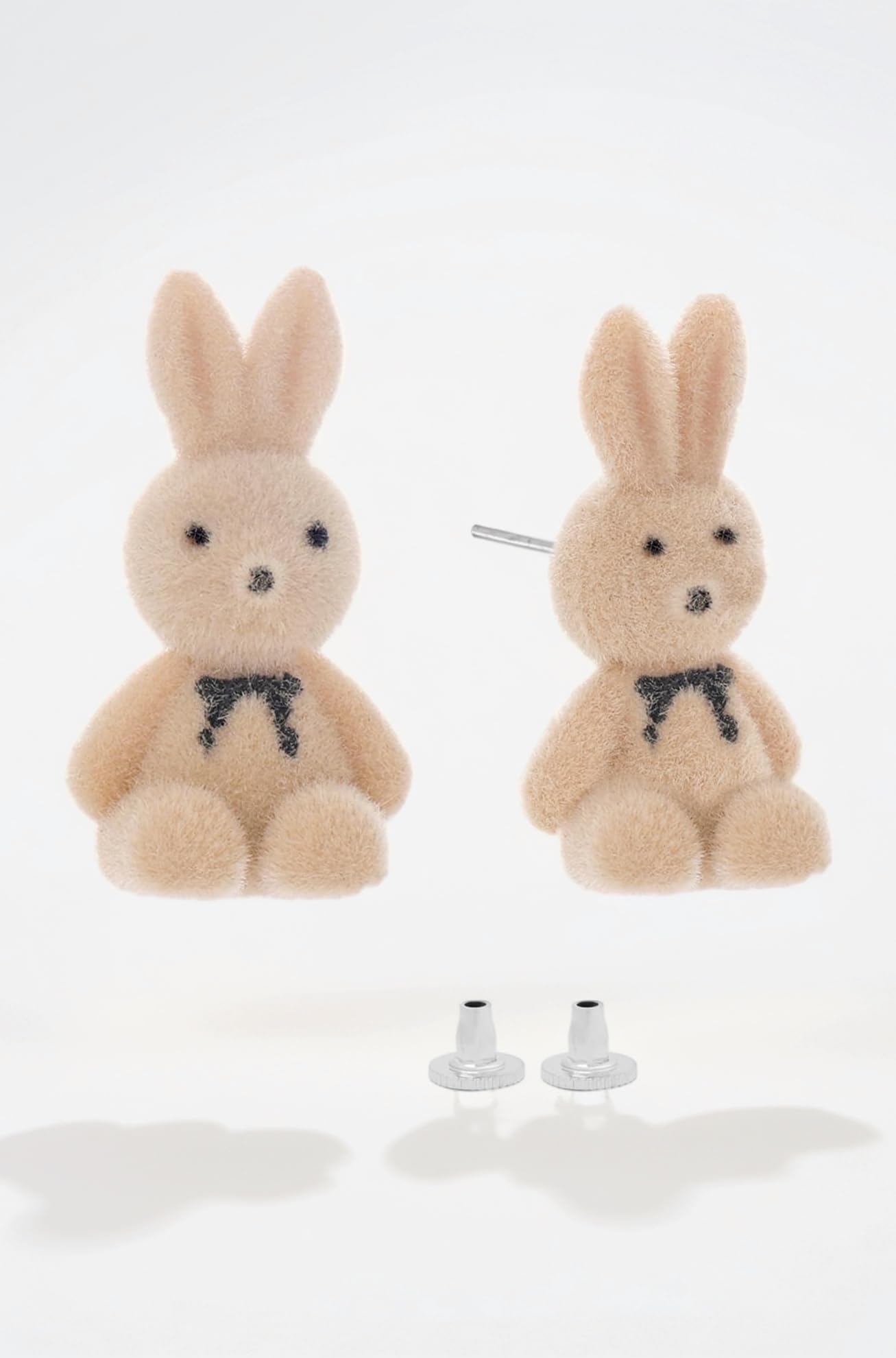 Earring For Women dramatic Light Brown Rabbit Shape Soft Cloth Material Small Stud Earrings For Girls and Womens