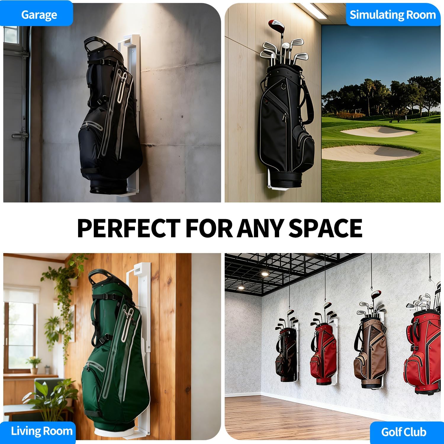 Wall Mount Golf Bag Stand