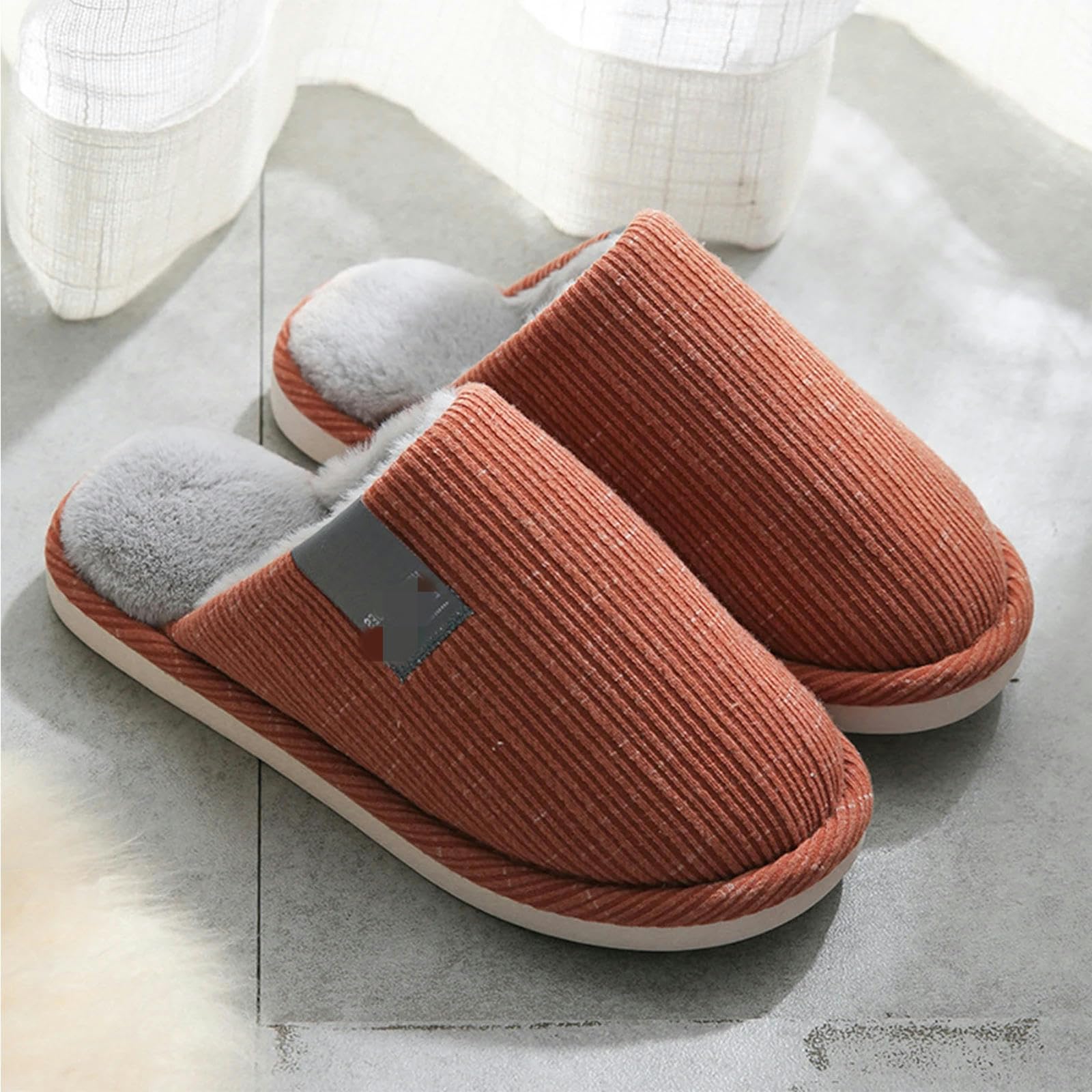 MdybF Pantofole Invernali Uomini Pantofole Invernali in Casa Non Slittamento Fondo Soft Sola Sole Uomini Scarpe da Casa Calda