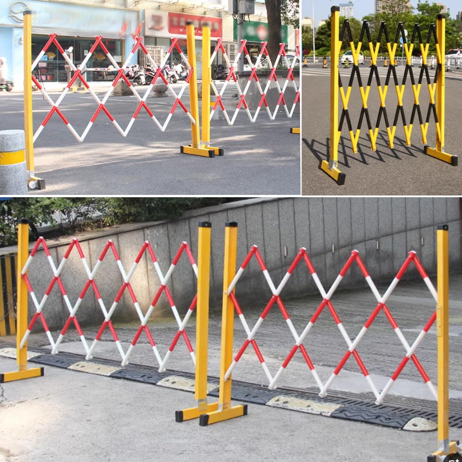 Barricada Móvil Expandible Barrera De Seguridad Portátil Para Empresas, Barricada De Mantenimiento Temporal Para Control De Multitudes, Barreras De Seguridad Expandibles(Black+yellow,L 2.5m)