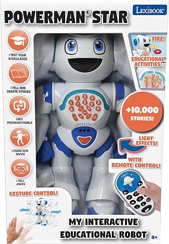Vista 14 de LEXiBOOK - Robot de juguete interactivo Powerman Master que lee en la mente juguete para niños bailando reproduce música Animal Quiz STEM