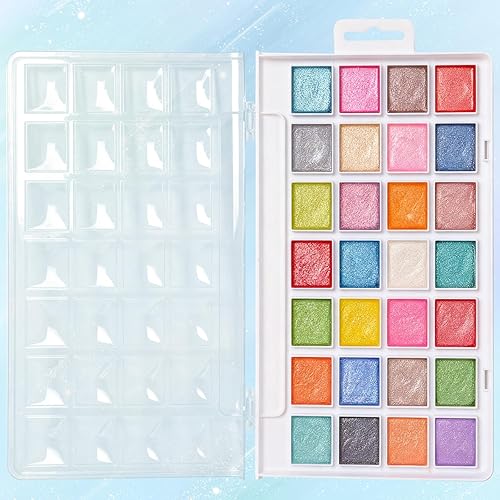 Miniatura 9 de Pintura de acuarela, juego de pintura de acuarela lavable de 48 colores con un pincel, un pincel de agua recargable y una paleta, juegos de pinturas