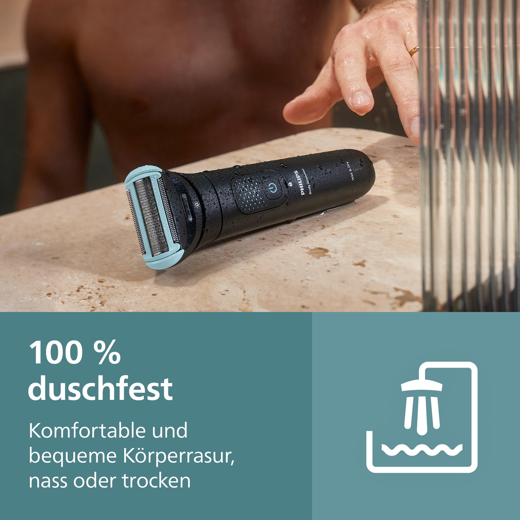 Philips Body Groomer 7000 Series - Trimmer für Herren mit 2D-Flexkopf, Triple Protect Shave System, austauschbaren Köpfen, Intimate Trim & Shave, 100% duschfest, 120 Min. Laufzeit, Modell BG7485/30