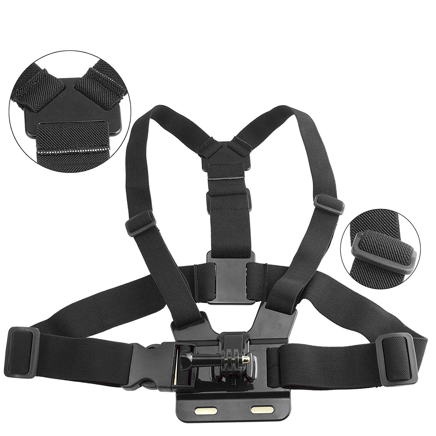 Eyeon 3 en 1 Kit arnés de pecho + fijación arnés cabeza diadema + fijación muñeca con J Hook para y tornillos GoPro, Xiaomi YI, SJCAM, Campark, Victure, Crosstour, Apeman Cámara de